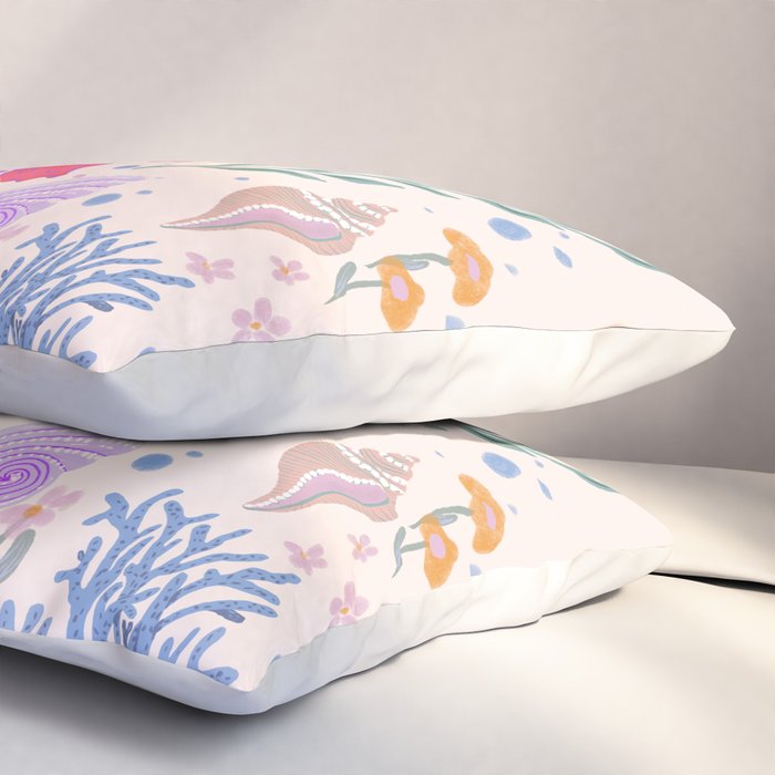 Charming Seahorse and Coral Reef Pillow Sham Gallery Image 3