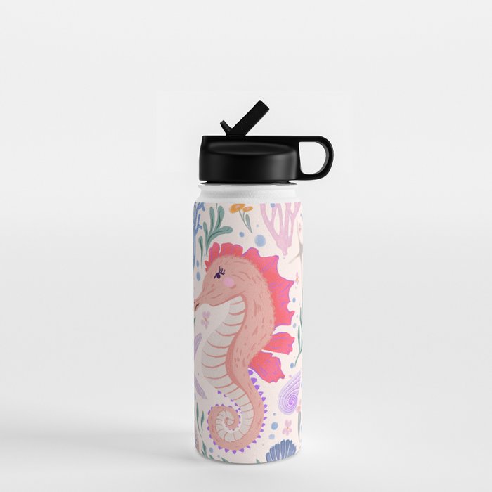 Charming Seahorse and Coral Reef Water Bottle Gallery Image 1