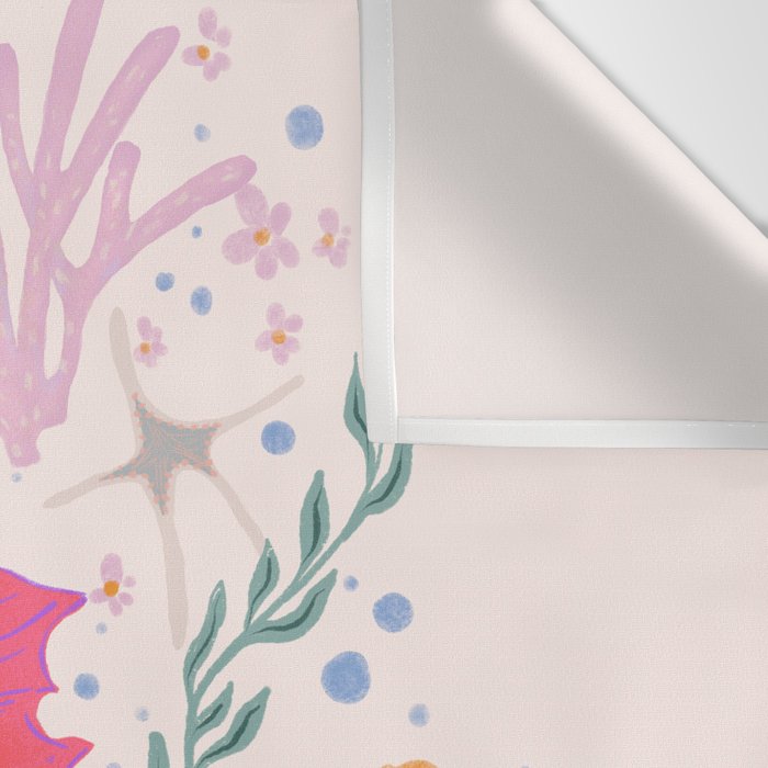 Charming Seahorse and Coral Reef Wall Tapestry Gallery Image 3