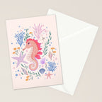 Charming Seahorse and Coral Reef Stationery Card Gallery Image 2