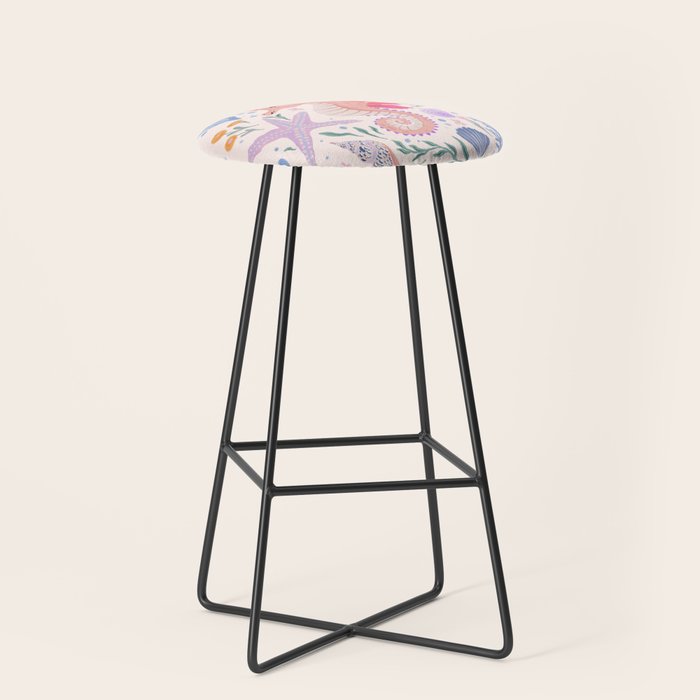 Charming Seahorse and Coral Reef Stool Gallery Image 1