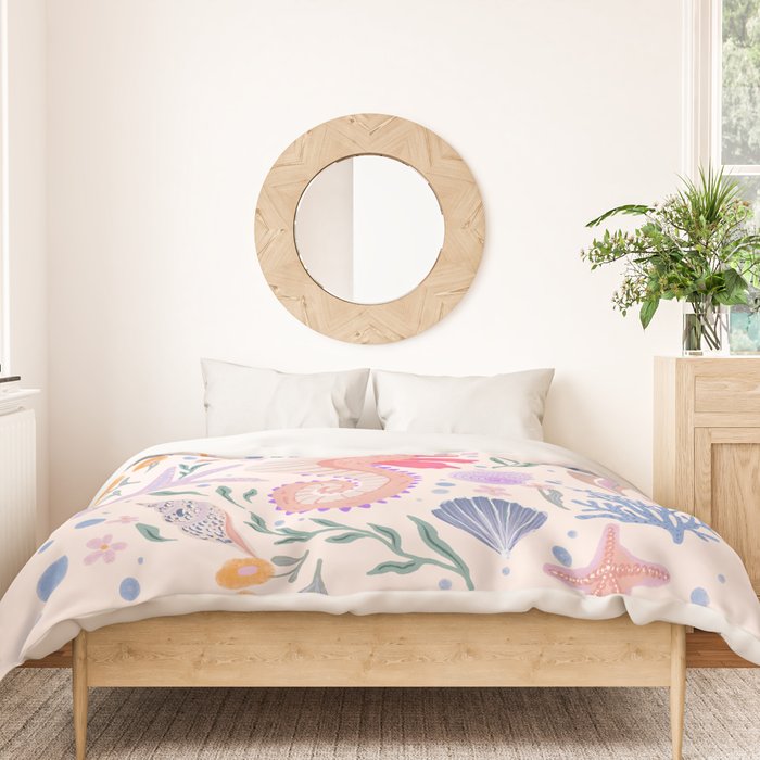 Charming Seahorse and Coral Reef Duvet Cover Gallery Image 3