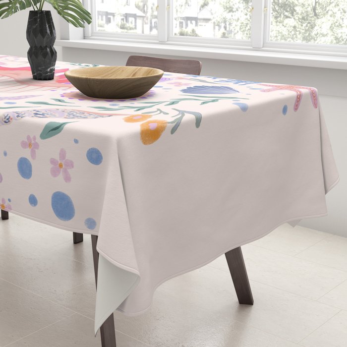 Charming Seahorse and Coral Reef Tablecloth Gallery Image 3