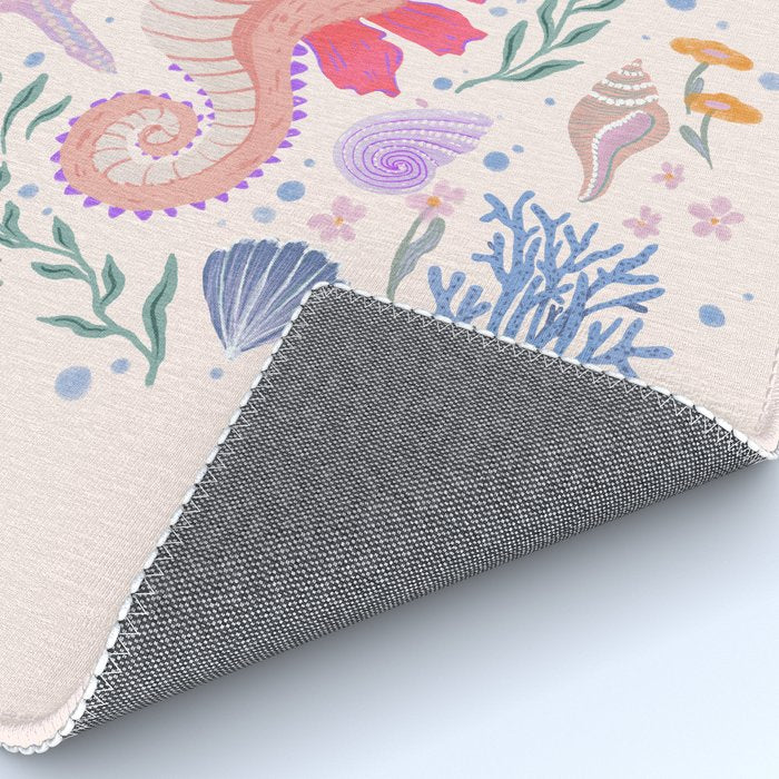 Charming Seahorse and Coral Reef Rug Gallery Image 4