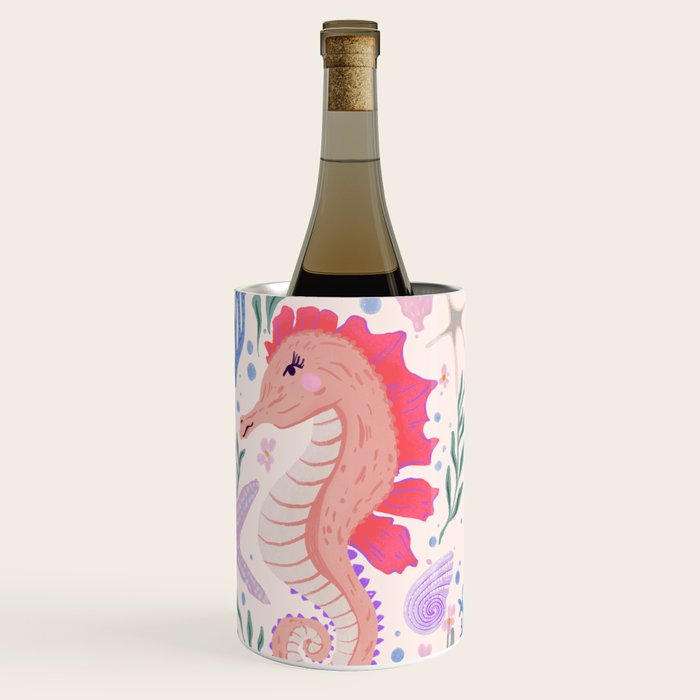 Charming Seahorse and Coral Reef Wine Chiller Gallery Image 1