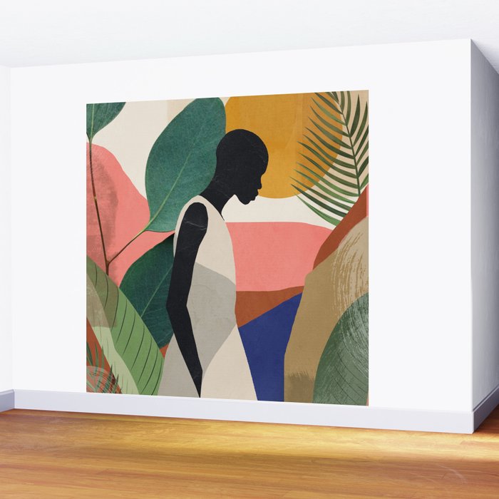 Tropical Girl Wall Mural Gallery Image 2