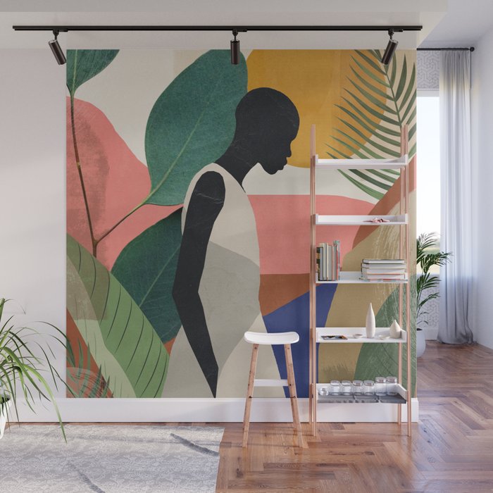 Tropical Girl Wall Mural Gallery Image 1