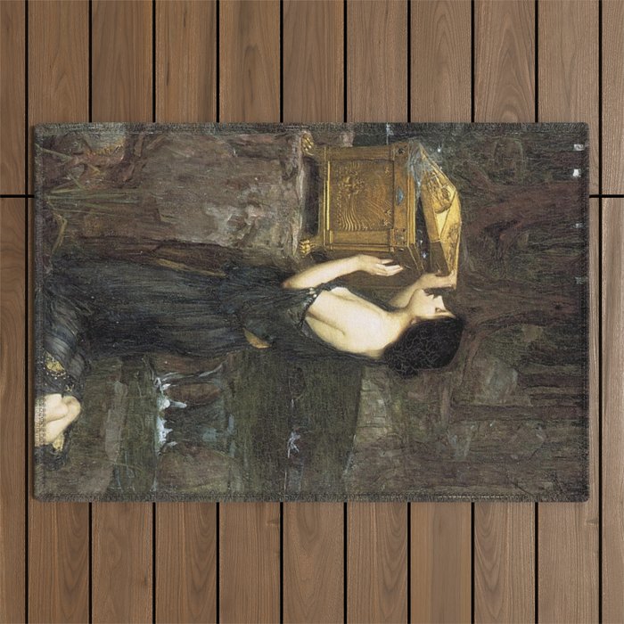 Pandora by John William Waterhouse Outdoor Rug Gallery Image 1