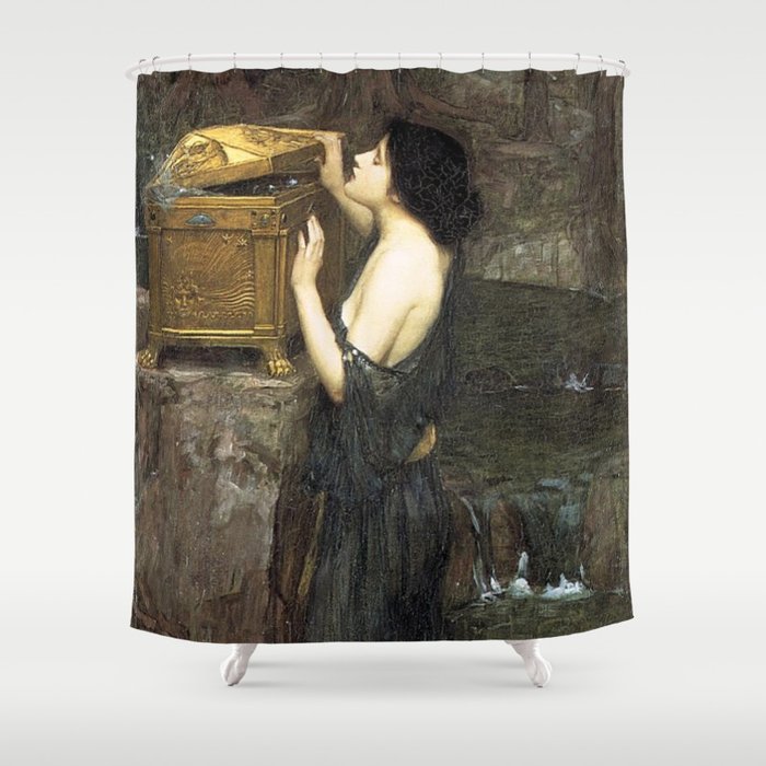 Pandora by John William Waterhouse Shower Curtain Gallery Image 1