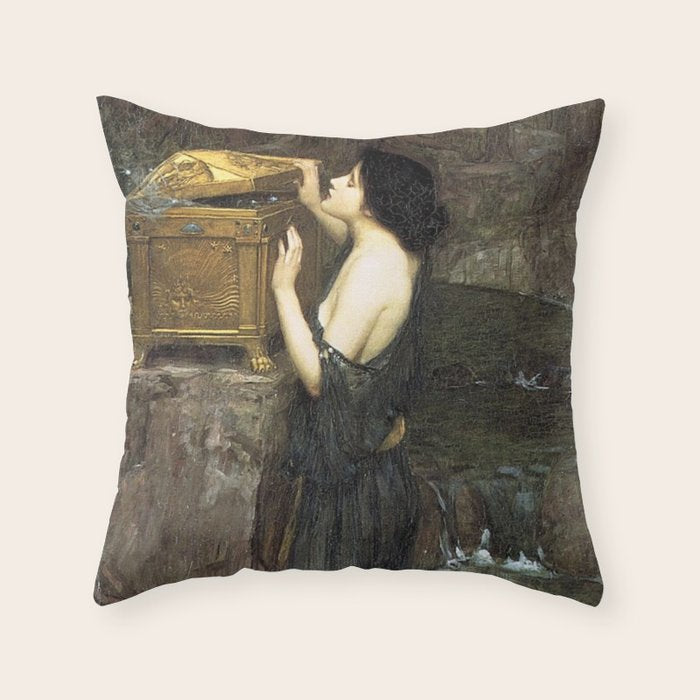 Pandora by John William Waterhouse Throw Pillow Gallery Image 6