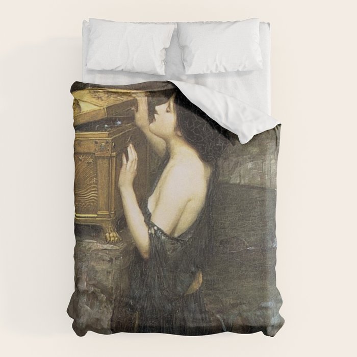Pandora by John William Waterhouse Duvet Cover Gallery Image 1