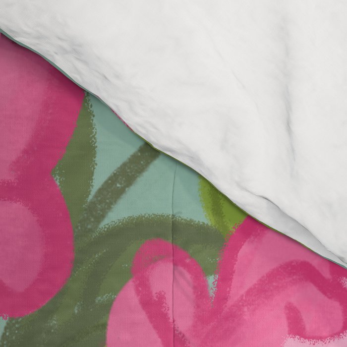 Pink Peonies in Ginger Jar Vase Comforter Gallery Image 4