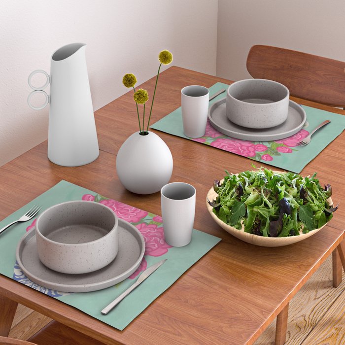 Pink Peonies in Ginger Jar Vase Placemat Gallery Image 2