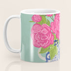 Pink Peonies in Ginger Jar Vase Coffee Mug Gallery Image 3