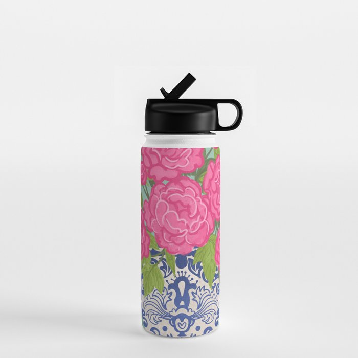 Pink Peonies in Ginger Jar Vase Water Bottle Gallery Image 1