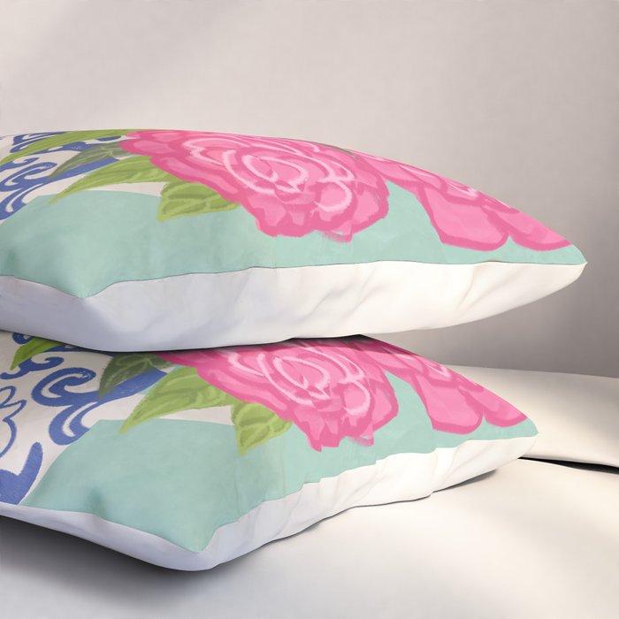 Pink Peonies in Ginger Jar Vase Pillow Sham Gallery Image 3