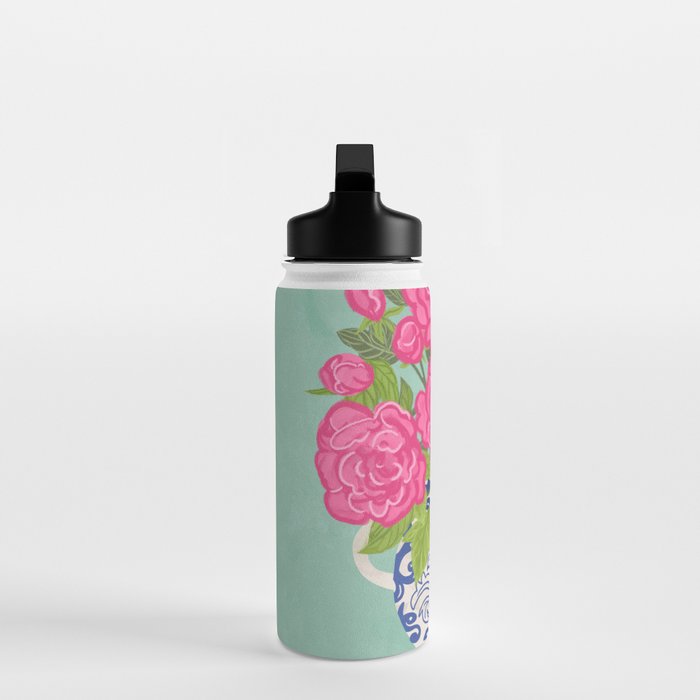 Pink Peonies in Ginger Jar Vase Water Bottle Gallery Image 3