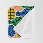 Colorful diverse people crowd art pattern Throw Blanket Gallery Image 3