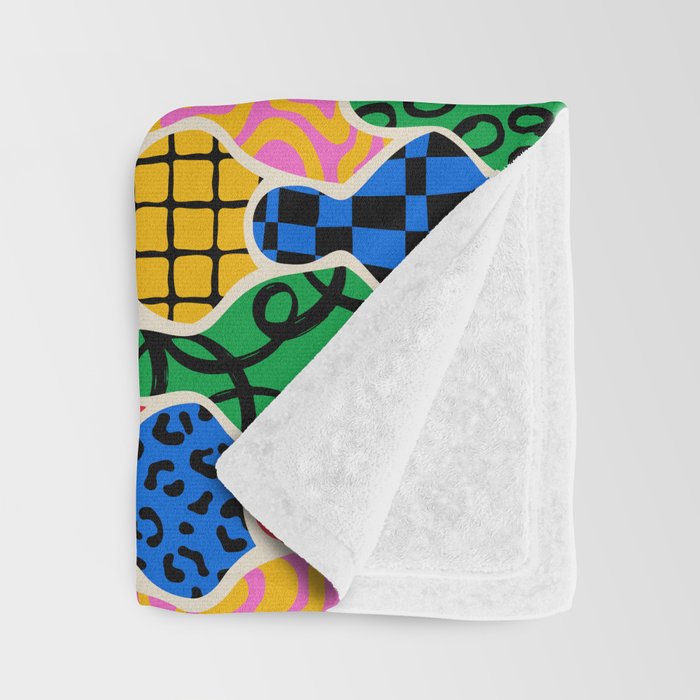 Colorful diverse people crowd art pattern Throw Blanket Gallery Image 3