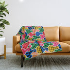 Colorful diverse people crowd art pattern Throw Blanket Gallery Image 1