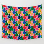 Colorful diverse people crowd art pattern Wall Tapestry Gallery Image 4