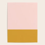 Pale Pink and Honey Mustard Minimalist Color Block Solid Poster Gallery Image 4