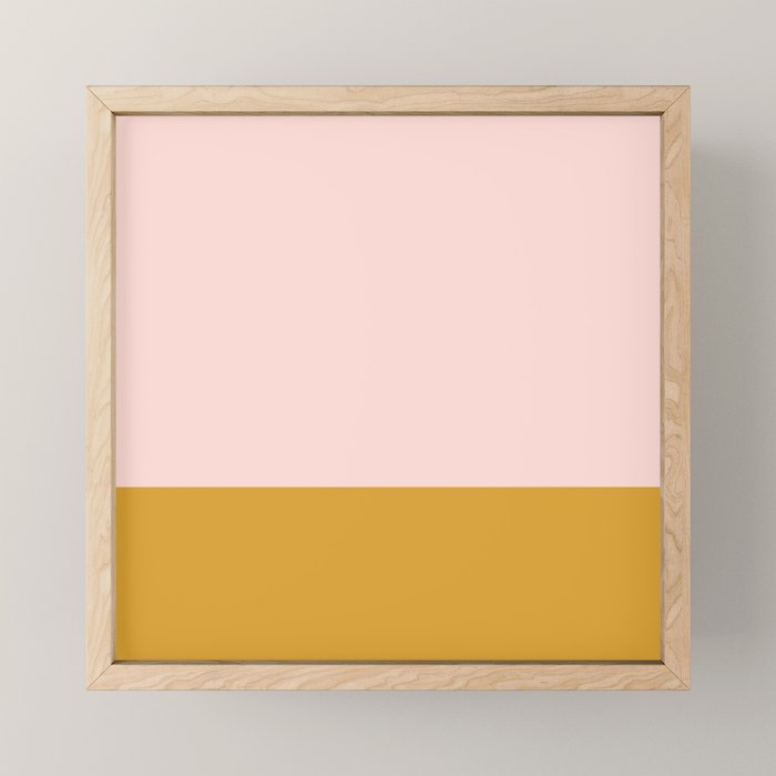 Pale Pink and Honey Mustard Minimalist Color Block Solid Mini Art Print Gallery Image 1