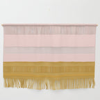 Pale Pink and Honey Mustard Minimalist Color Block Solid Wall Hanging Gallery Image 1