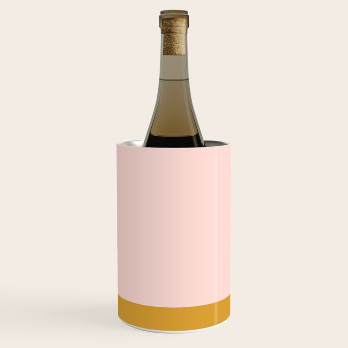 Pale Pink and Honey Mustard Minimalist Color Block Solid Wine Chiller Gallery Image 3