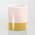 Pale Pink and Honey Mustard Minimalist Color Block Solid Coffee Mug Gallery Image 4