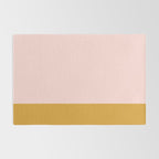Pale Pink and Honey Mustard Minimalist Color Block Solid Rug Gallery Image 2
