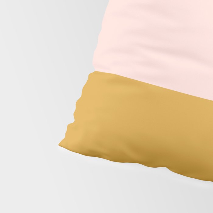 Pale Pink and Honey Mustard Minimalist Color Block Solid Pillow Sham Gallery Image 4