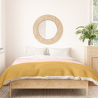 Pale Pink and Honey Mustard Minimalist Color Block Solid Duvet Cover Gallery Image 3