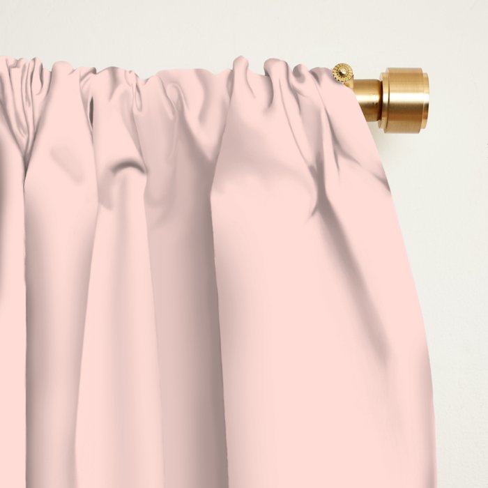Pale Pink and Honey Mustard Minimalist Color Block Solid Window Curtain Gallery Image 2