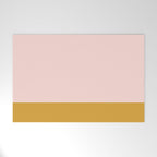 Pale Pink and Honey Mustard Minimalist Color Block Solid Welcome Mat Gallery Image 1