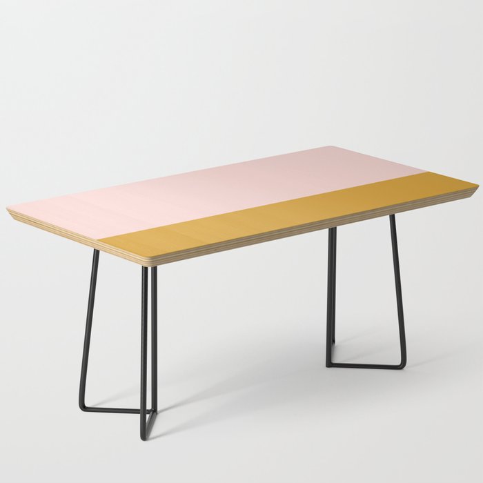Pale Pink and Honey Mustard Minimalist Color Block Solid Coffee Table Gallery Image 1