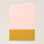 Pale Pink and Honey Mustard Minimalist Color Block Solid Stationery Card Gallery Image 2