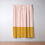 Pale Pink and Honey Mustard Minimalist Color Block Solid Window Curtain Gallery Image 3