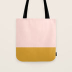 Pale Pink and Honey Mustard Minimalist Color Block Solid Tote Bag Gallery Image 1
