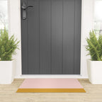 Pale Pink and Honey Mustard Minimalist Color Block Solid Welcome Mat Gallery Image 3