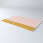Pale Pink and Honey Mustard Minimalist Color Block Solid Rug Gallery Image 3