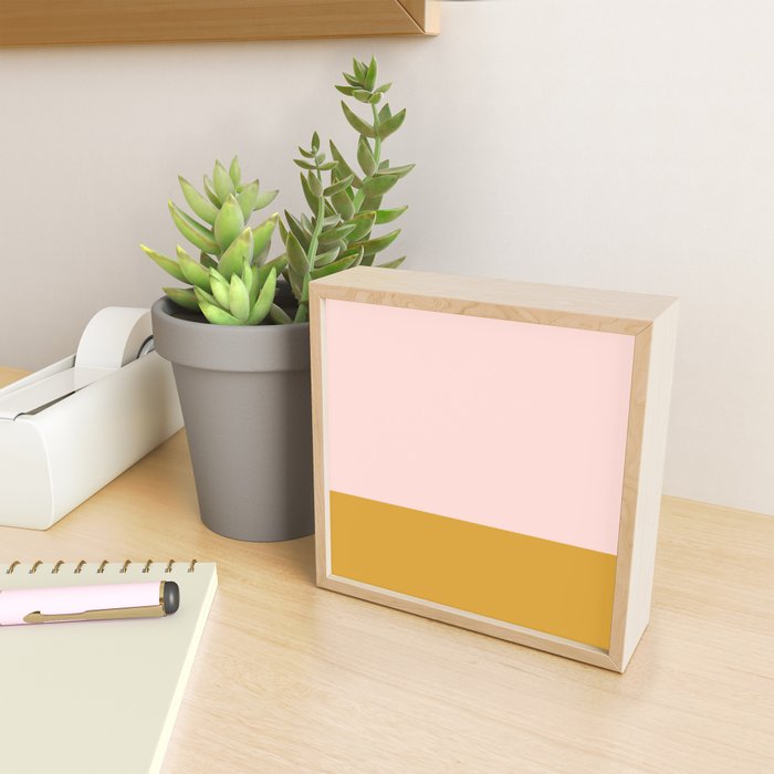 Pale Pink and Honey Mustard Minimalist Color Block Solid Mini Art Print Gallery Image 2