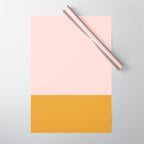 Pale Pink and Honey Mustard Minimalist Color Block Solid Wrapping Paper Gallery Image 1
