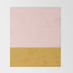 Pale Pink and Honey Mustard Minimalist Color Block Solid Throw Blanket Gallery Image 2