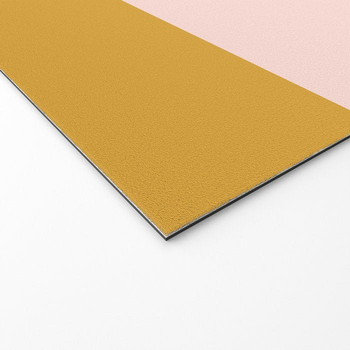 Pale Pink and Honey Mustard Minimalist Color Block Solid Welcome Mat Gallery Image 2