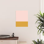 Pale Pink and Honey Mustard Minimalist Color Block Solid Poster Gallery Image 2