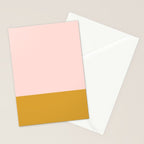 Pale Pink and Honey Mustard Minimalist Color Block Solid Stationery Card Gallery Image 2