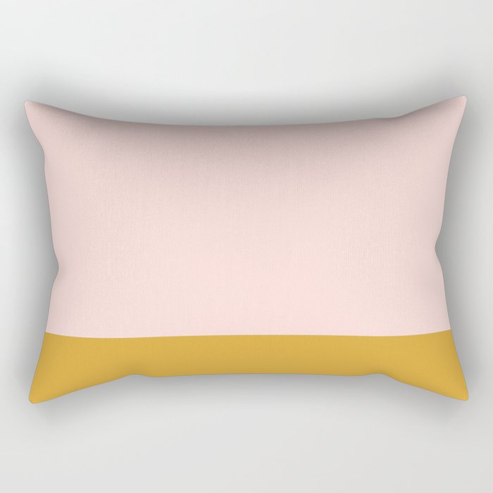 Pale Pink and Honey Mustard Minimalist Color Block Solid Rectangular Pillow Gallery Image 2