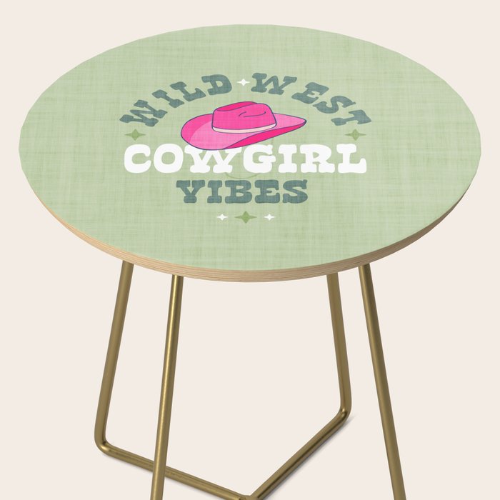Wild-West Cowgirl Vibes with Hat Typography Pink and Green Side Table Gallery Image 2