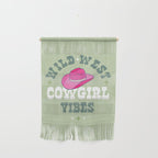 Wild-West Cowgirl Vibes with Hat Typography Pink and Green Wall Hanging Gallery Image 1